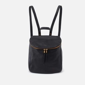 Hobo River backpack in pebble black leather